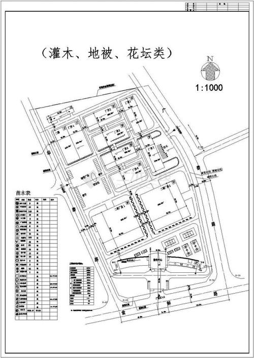 某大型工业区园林绿化规划详细方案设计施工cad图纸_园林建筑_土木在